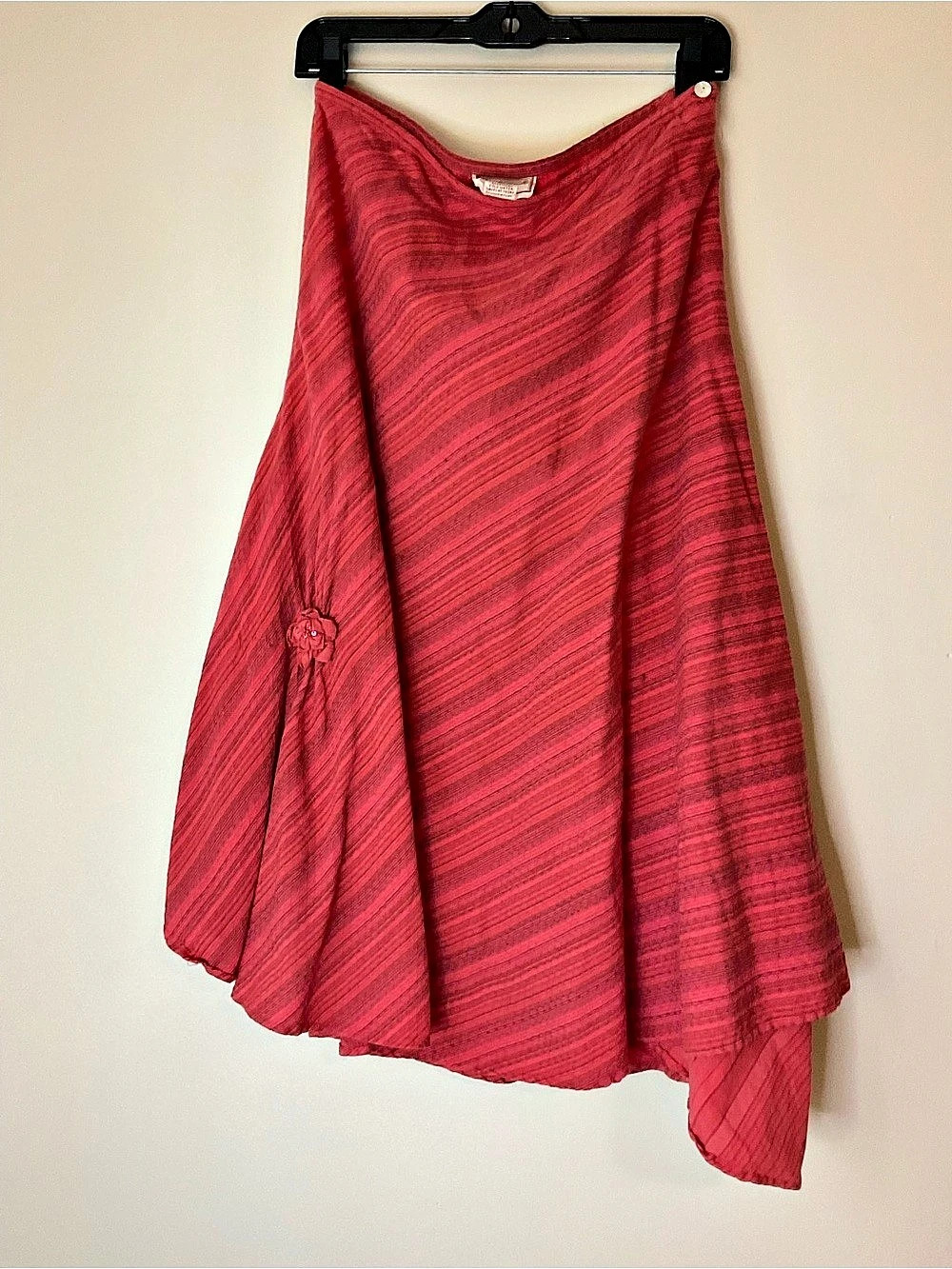 April Cornell Red Abstract Maxi Skirt Size Medium